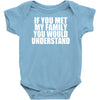 if you met my family you would understand Baby Onesie