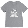 This Girl Loves Camping With Her Friends V-Neck Tee