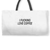 i love coffee Weekender Totes