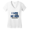 my wife lets me fishing Women's V-Neck T-Shirt
