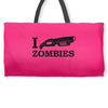 i shotgun zombies funny t shirt dead apocalypse s 3xl Weekender Totes