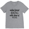 weekend forecast biking with a change of wine V-Neck Tee