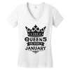 Queens Are Born In January Women's V-Neck T-Shirt