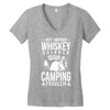 whiskey and camping! Women's V-Neck T-Shirt