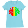 rasta skull and crossbones Ladies Fitted T-Shirt