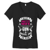 I Have a Pretty Wife I Also Have a Gun a Shovel and an Alibi Women's V-Neck T-Shirt
