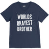 worlds okayest brother funny V-Neck Tee