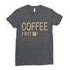 coffee then motorcycles Ladies Fitted T-Shirt