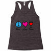 peace love wine Racerback Tank