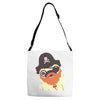 pug in a crew Adjustable Strap Totes