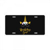 birthday unicorn girl. License Plate