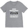 never underestimate an old man who was born in august V-Neck Tee
