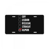 Lgbt Checklist License Plate