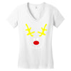 reindeer face novelty christmas Women's V-Neck T-Shirt