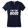 i'm the boss funny nerd Women's V-Neck T-Shirt