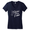 fishing girls! Women's V-Neck T-Shirt