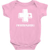 i'm with player two Baby Onesie