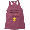 show your real face, halloween is coming Racerback Tank