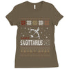 santa sagittarius christmas ugly t shirts Ladies Fitted T-Shirt