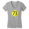 73 the perfect number t shirt the big bang theory cool funny Women's V-Neck T-Shirt
