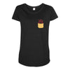 Heart Pocket Maternity Scoop Neck T-shirt