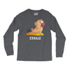 yoga pug exhale Long Sleeve Shirts