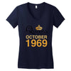queens are born in october 1969 Women's V-Neck T-Shirt