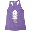 this is my lazy ghost costume Racerback Tank