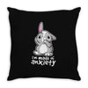 bunny anxiety Throw Pillow