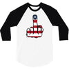 Middle Finger USA Flag 3/4 Sleeve Shirt