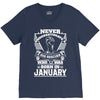 Never Underestimate Dog Rescuer Who Was Born January V-Neck Tee