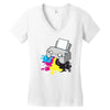 puker printer Women's V-Neck T-Shirt