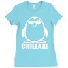 penguin chillax funny new Ladies Fitted T-Shirt