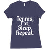 tennis eat sleep repeat Ladies Fitted T-Shirt