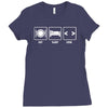 v1 eat sleep code Ladies Fitted T-Shirt
