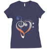 music expresses clef heart girls Ladies Fitted T-Shirt
