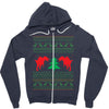 ugly sweater dinosour Zipper Hoodie