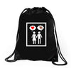 women thinking love Drawstring Bags