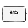 life begins after coffee Laptop sleeve