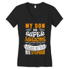 My Son Is Super Awesome His Stepdad Women's V-Neck T-Shirt