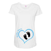 Baby Boy with Heart Any Name Customized Maternity Scoop Neck T-shirt