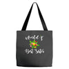 world's best sister with flowers. Tote Bags