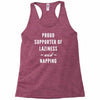 laziness and napping Racerback Tank