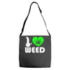 i love weed fun Adjustable Strap Totes