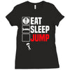 eat sleep jump Ladies Fitted T-Shirt