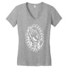 praying hands cross mary rock band baseball jersey Women's V-Neck T-Shirt