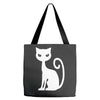 white cat funny Tote Bags