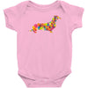 dachshund flower 2 Baby Bodysuit