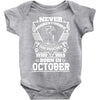 Never Underestimate Dog Rescuer Who Was Born October Baby Onesie