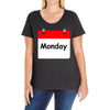 title of day of the week monday day of the week Ladies Curvy T-Shirt